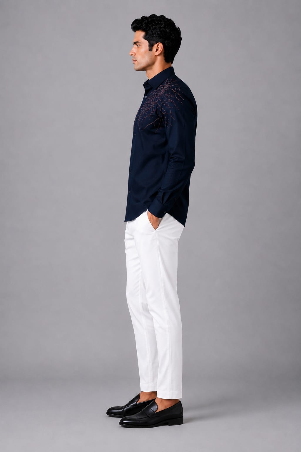 Midnight Branch Embroidered Shirt