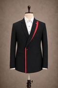 Crimson Edge Tuxedo Blazer
