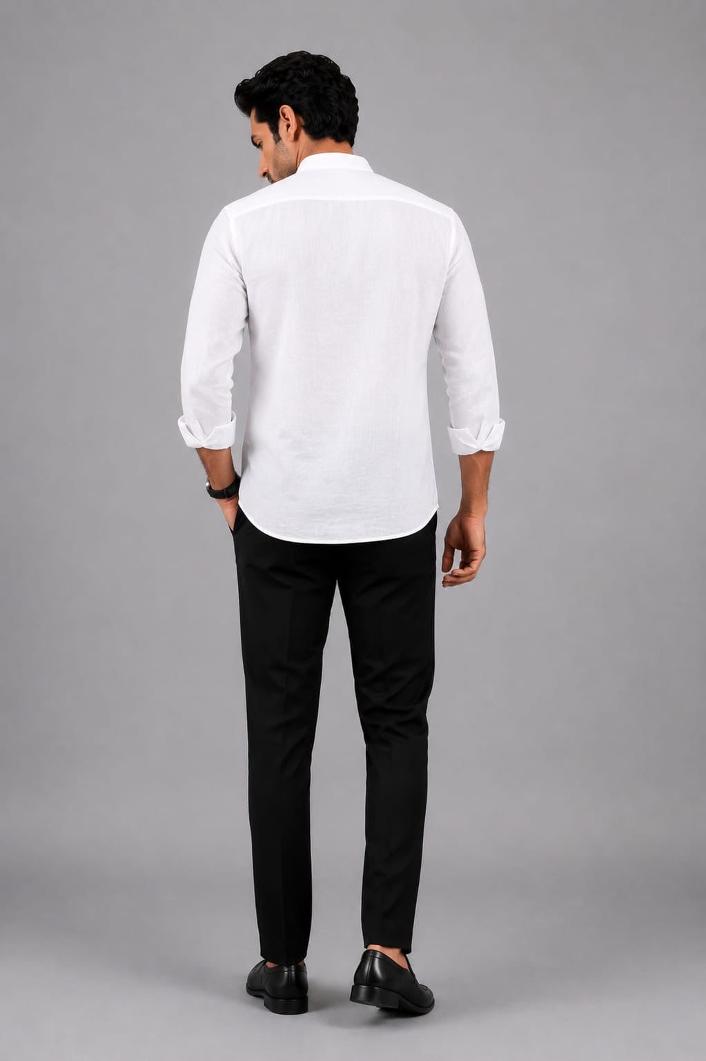 Beige Wave Embroidered Shirt
