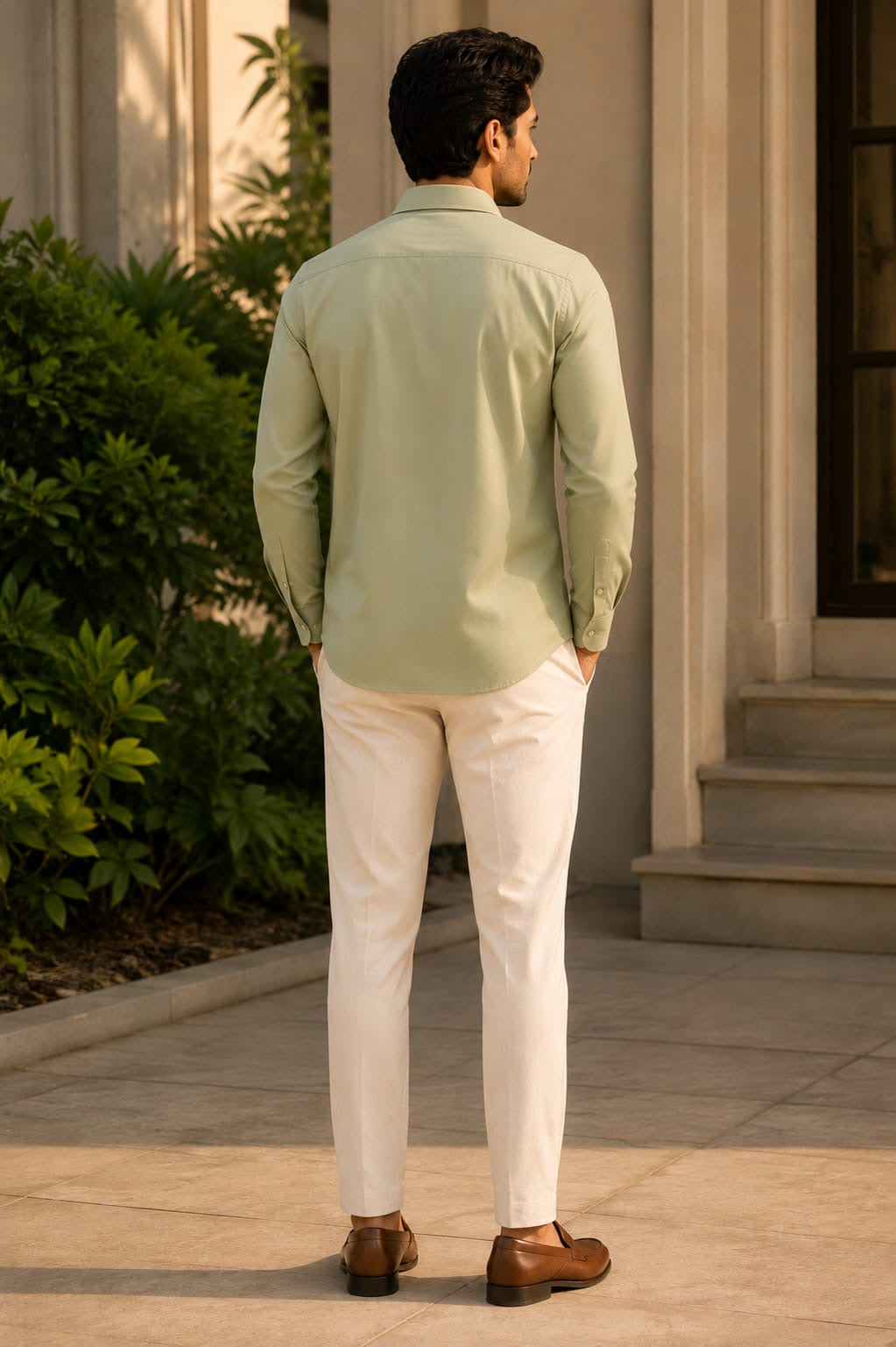 Sage Botanical Embroidered Shirt